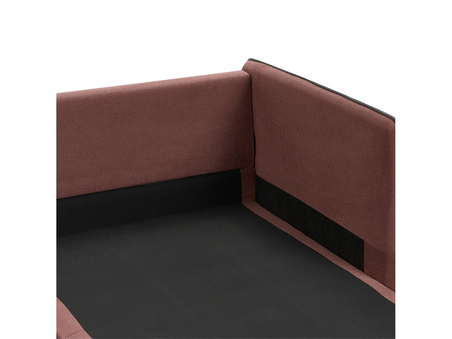 3-Sitzer Ecksofa Stoff rot linksseitig mit schwarzen Metallfüßen Kissen Altan