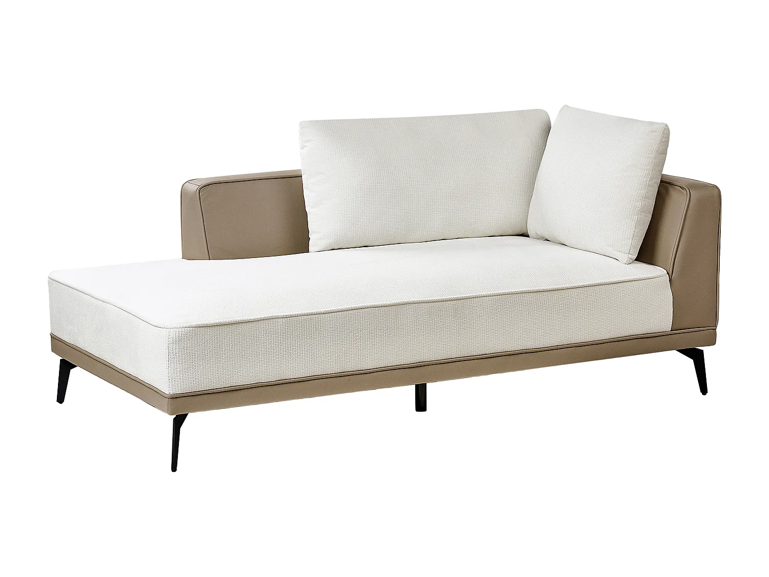 Ecksofa MYKEN Stoff Cremeweiss 3-Sitzer rechtsseitig