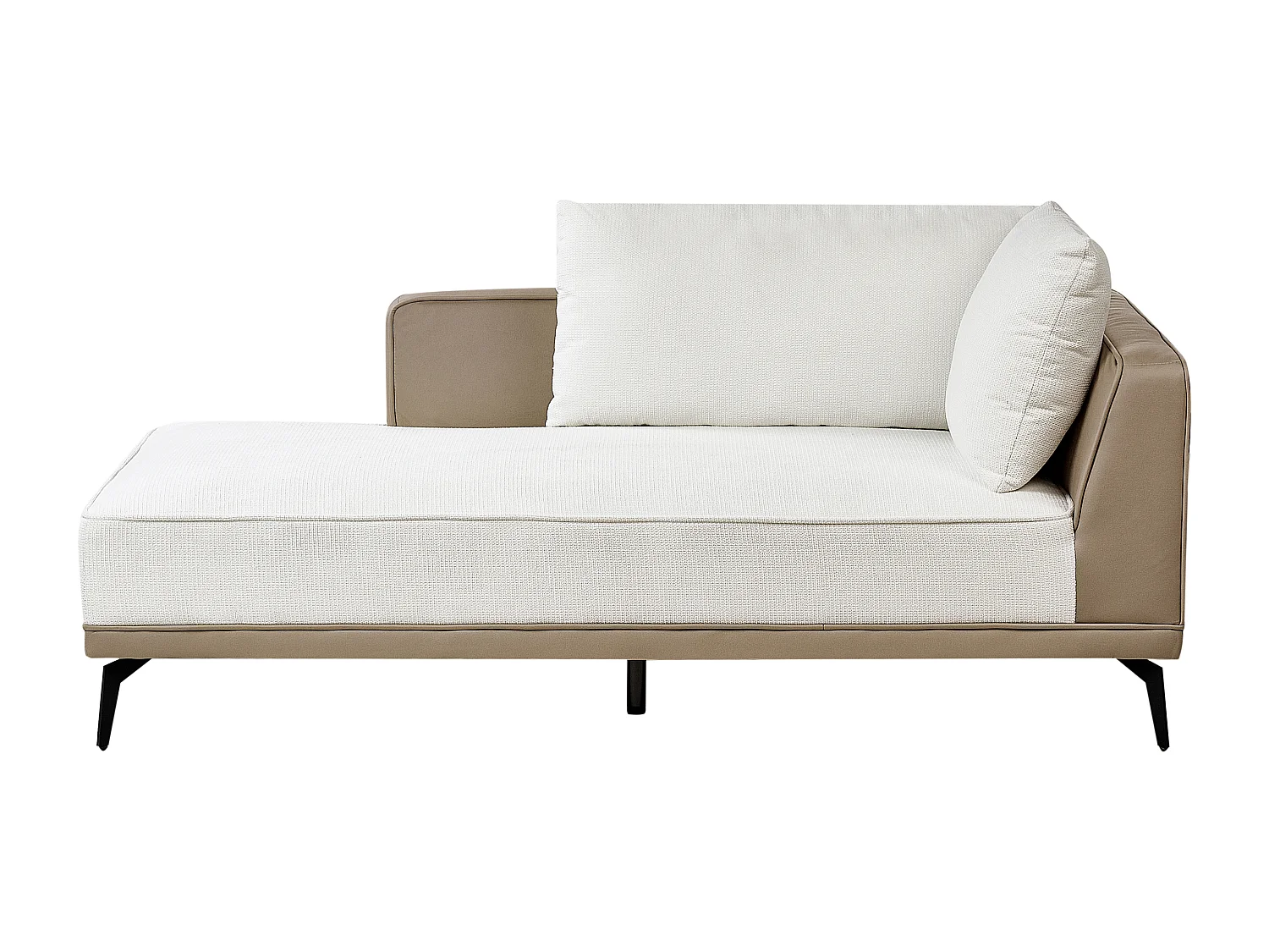 Sofá esquinero MYKEN Tela Blanco crema 3 plazas Derecha