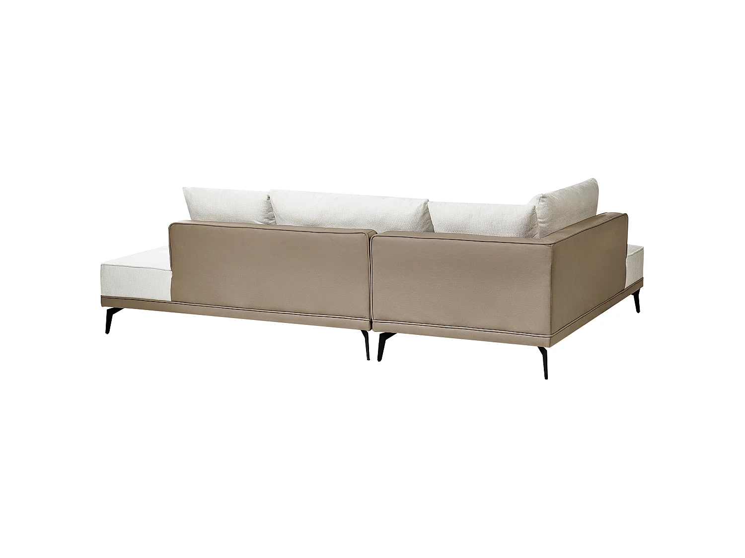 Ecksofa MYKEN Stoff Cremeweiss 3-Sitzer rechtsseitig
