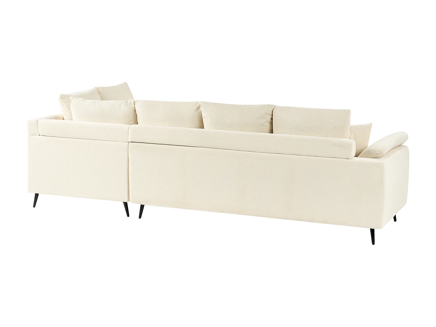 Canapé d'Angle à Gauche Moderne en Velours Côtelé Pieds en Métal Beige Clair Lunner