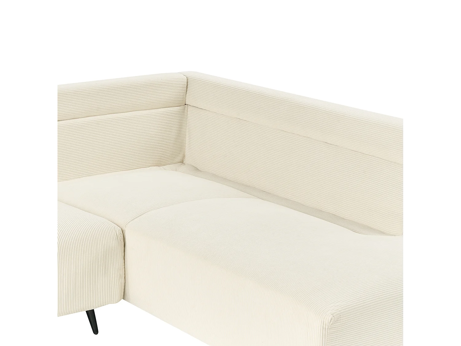 Canapé d'Angle à Gauche Moderne en Velours Côtelé Pieds en Métal Beige Clair Lunner