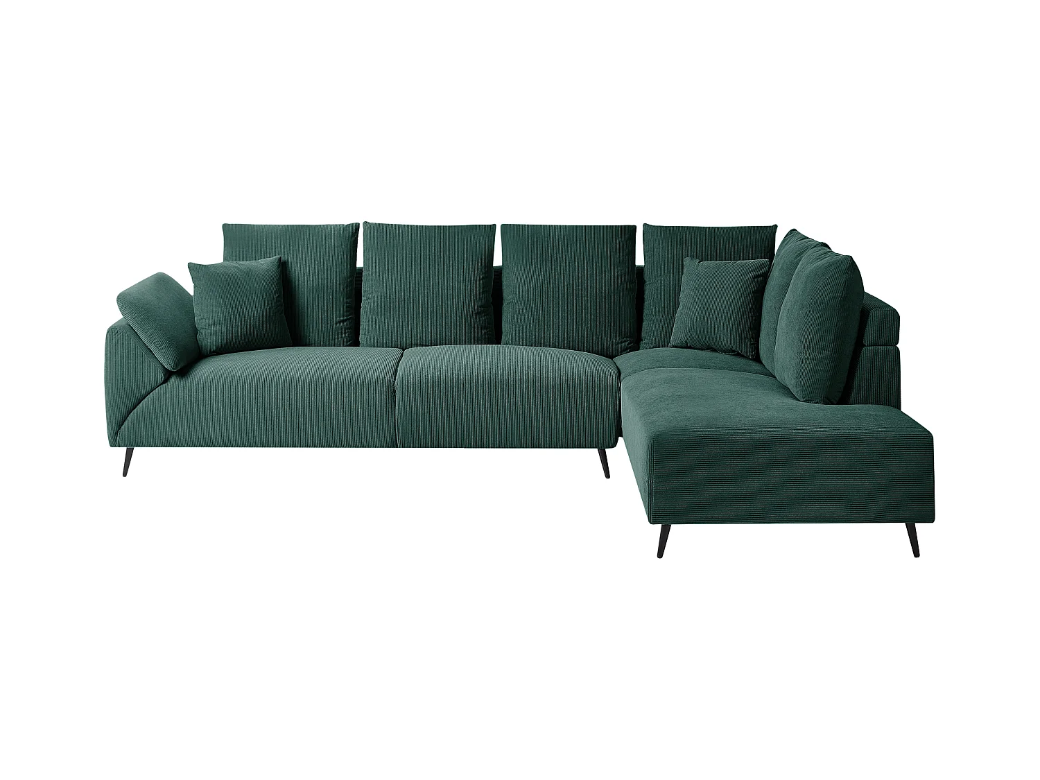 Ecksofa LUNNER Cord Dunkelgrün 4-Sitzer linksseitig