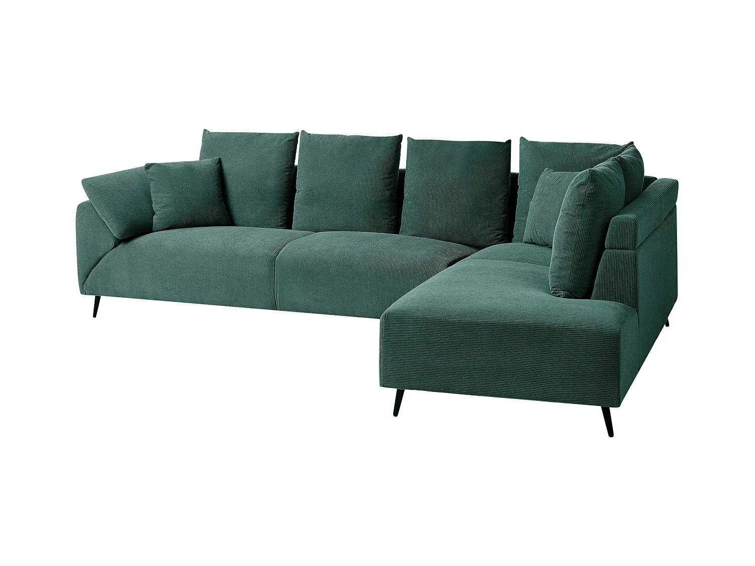 Ecksofa LUNNER Cord Dunkelgrün 4-Sitzer linksseitig