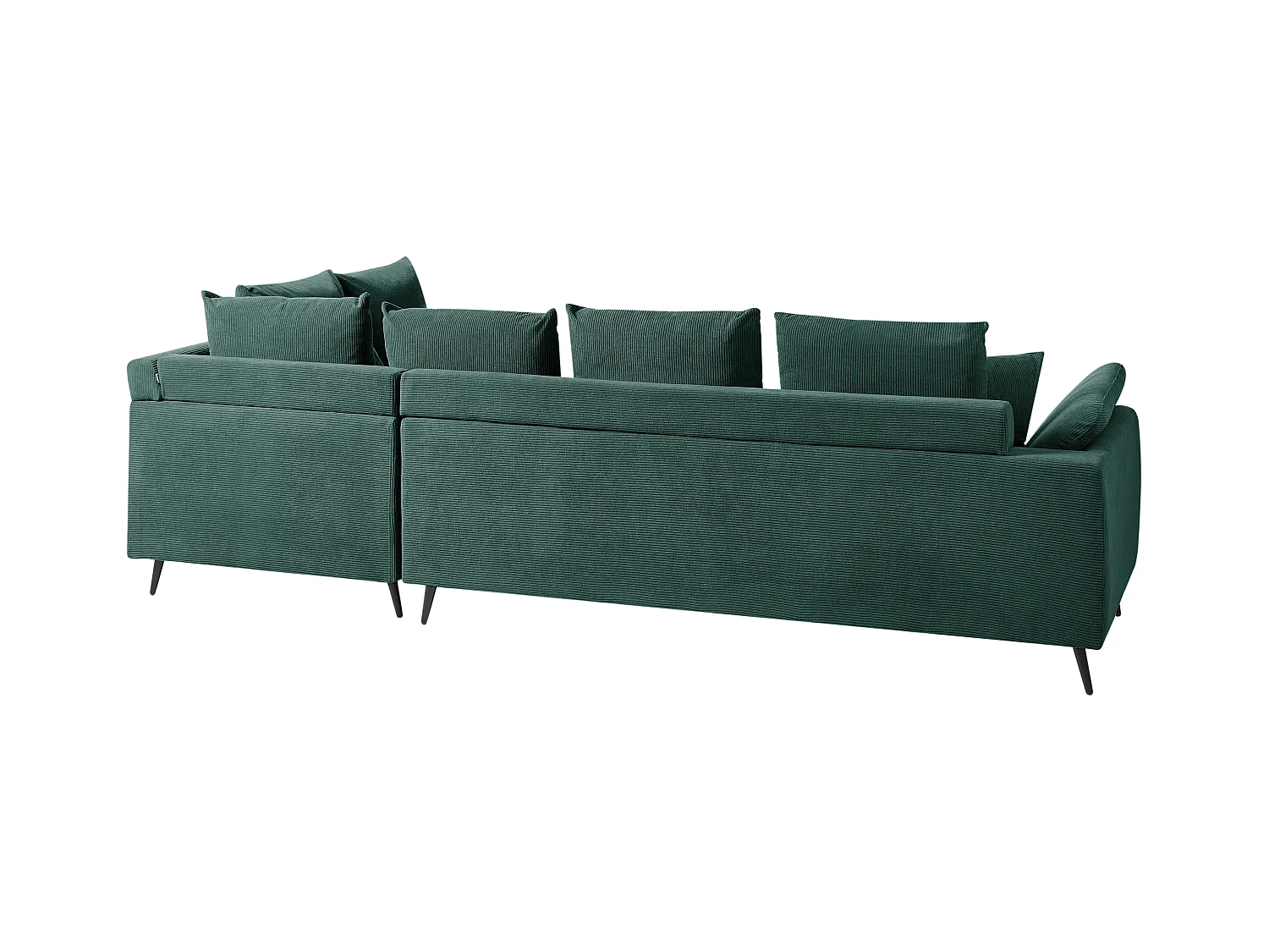 Ecksofa LUNNER Cord Dunkelgrün 4-Sitzer linksseitig