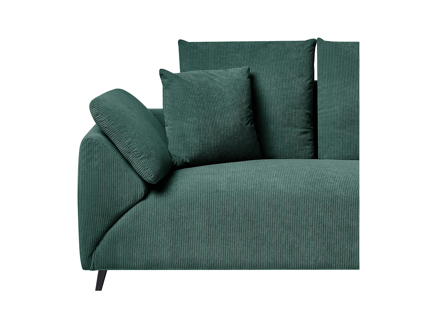 Ecksofa LUNNER Cord Dunkelgrün 4-Sitzer linksseitig