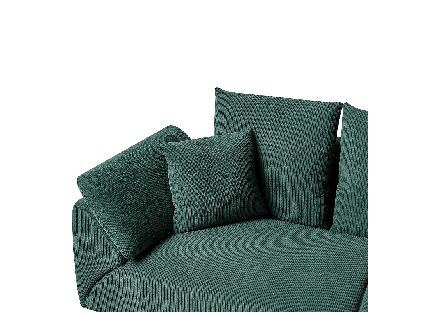 Ecksofa LUNNER Cord Dunkelgrün 4-Sitzer linksseitig