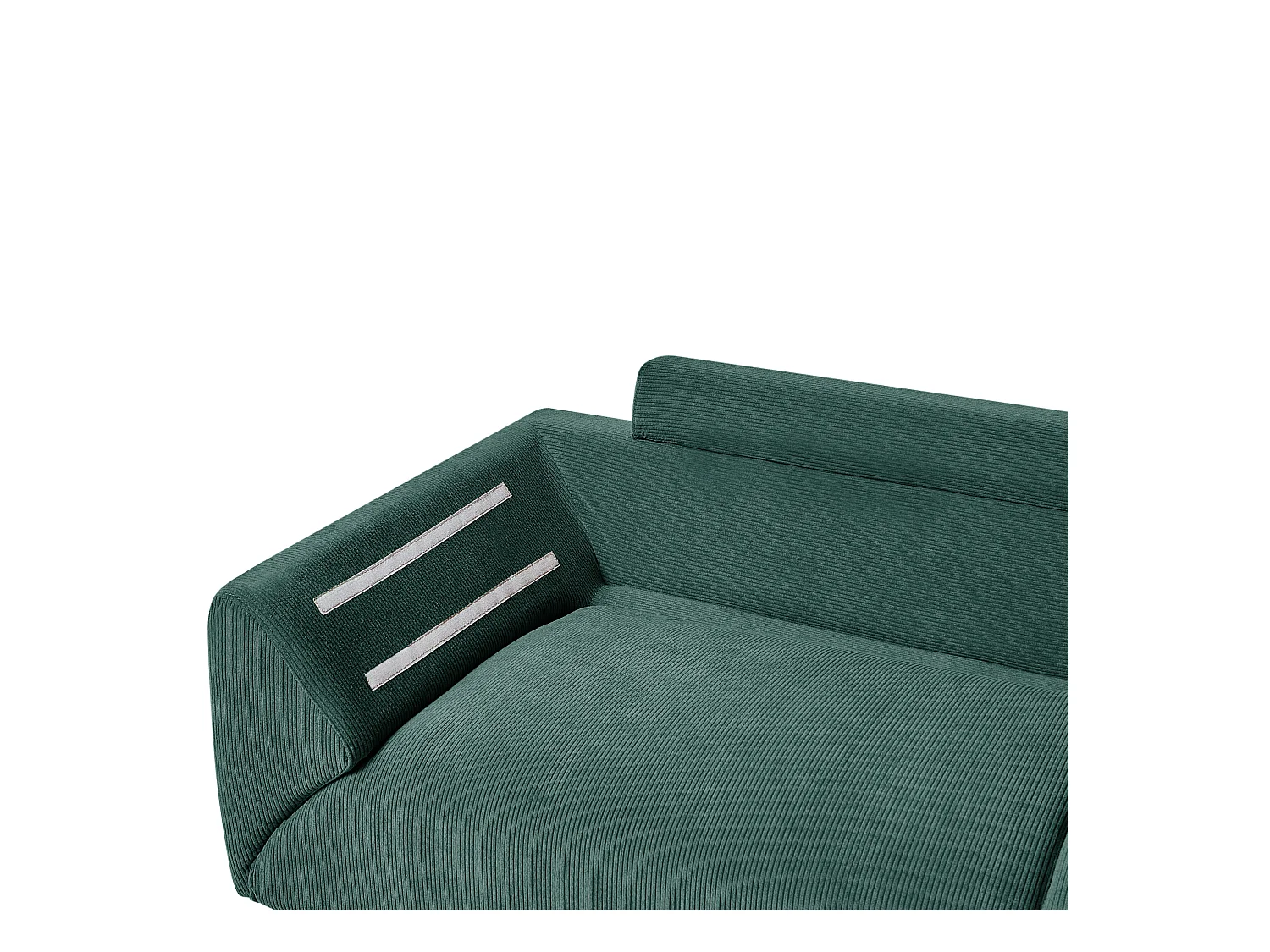 Ecksofa LUNNER Cord Dunkelgrün 4-Sitzer linksseitig