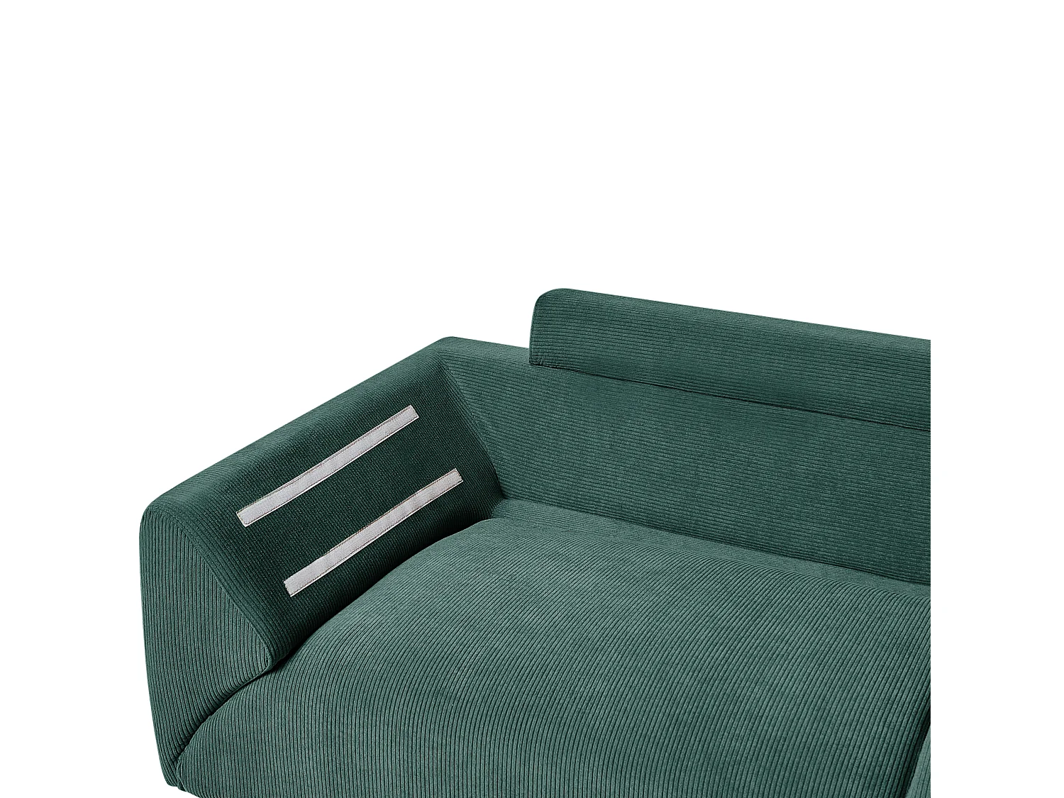 Canapé d'Angle à droite Moderne en Velours Côtelé Pieds en Métal Vert Lunner