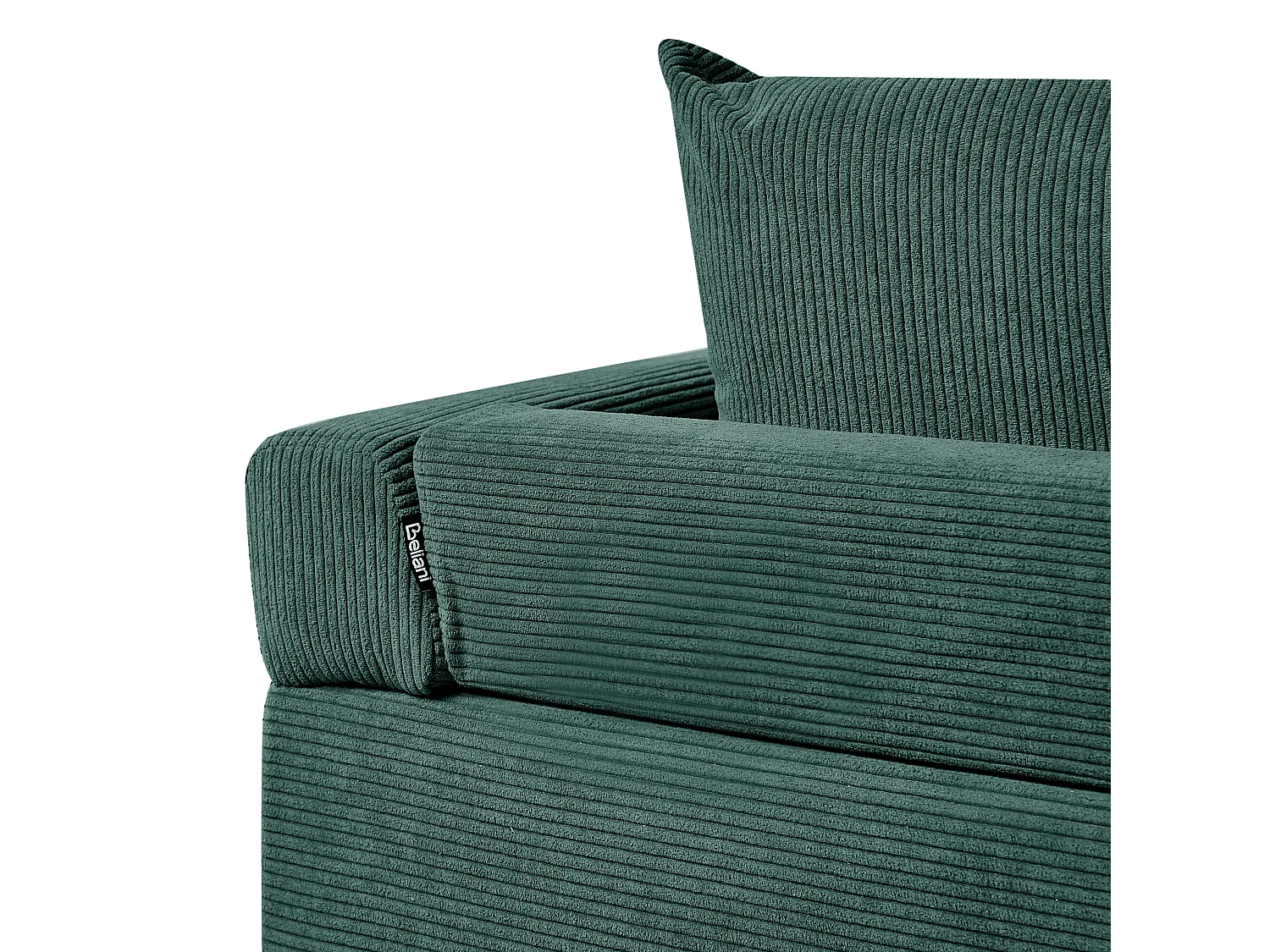 Canapé d'Angle à droite Moderne en Velours Côtelé Pieds en Métal Vert Lunner