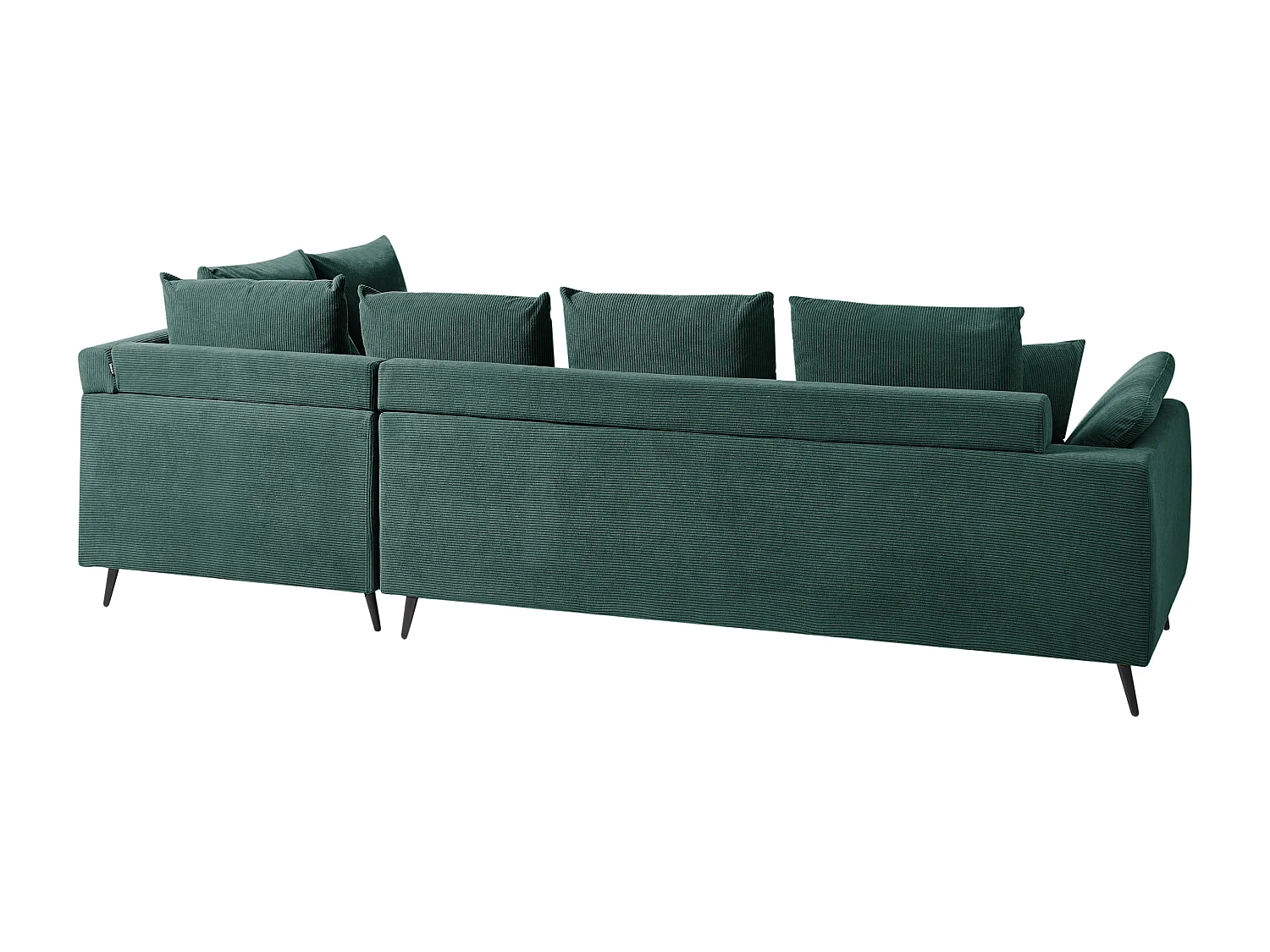 Canapé d'Angle à Gauche Moderne en Velours Côtelé Pieds en Métal Vert Lunner