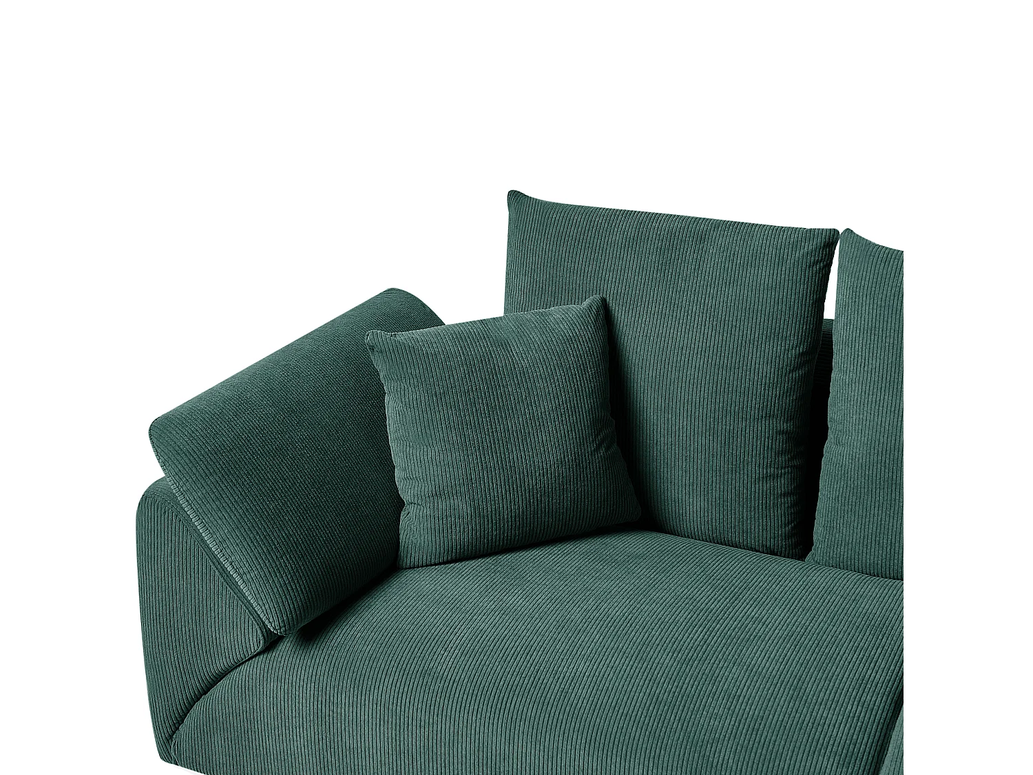 Canapé d'Angle à Gauche Moderne en Velours Côtelé Pieds en Métal Vert Lunner