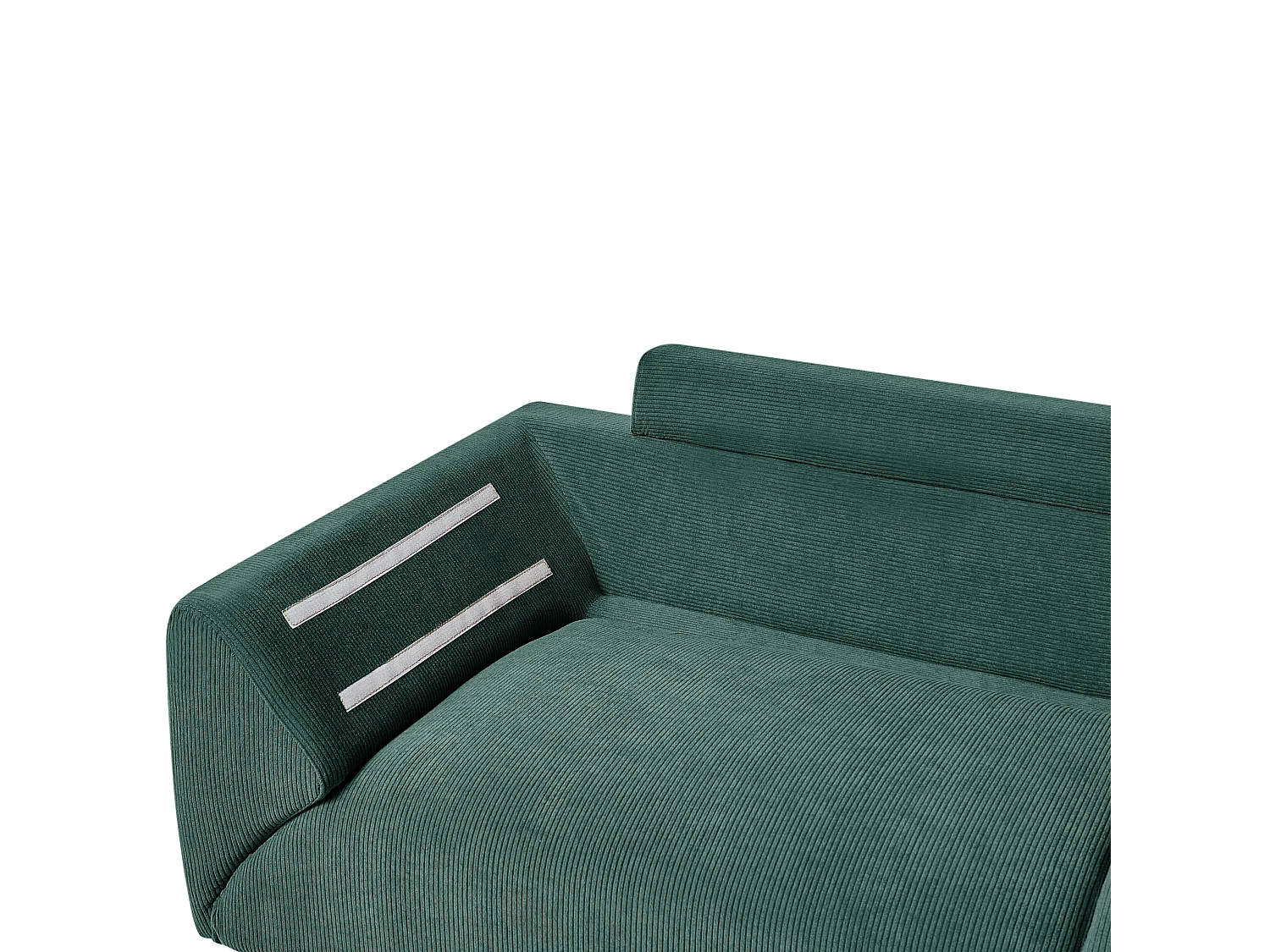 Canapé d'Angle à Gauche Moderne en Velours Côtelé Pieds en Métal Vert Lunner