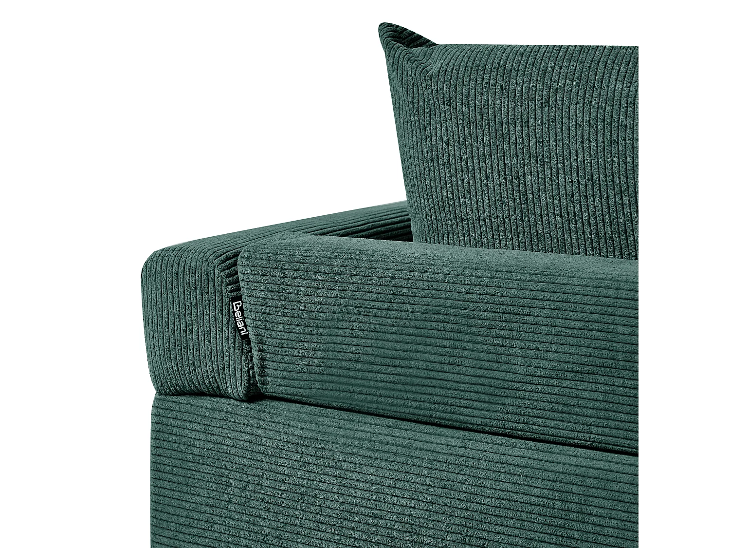 Canapé d'Angle à Gauche Moderne en Velours Côtelé Pieds en Métal Vert Lunner