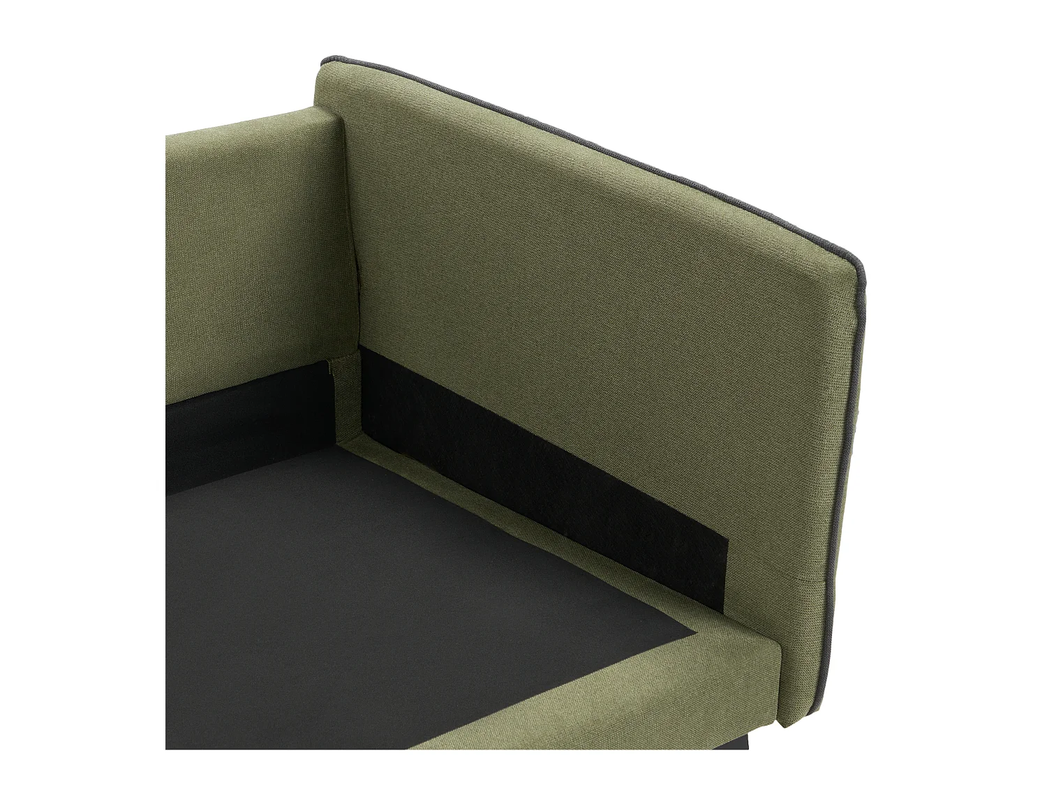 Sofá de canto ALTAN Tecido Verde 3 lugares à direita