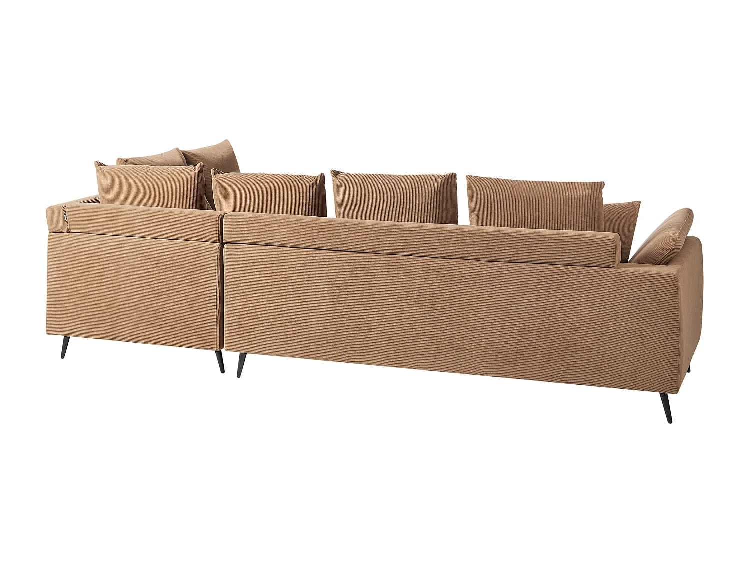 Canapé d'Angle à droite Moderne en Velours Côtelé Pieds en Métal Marron Lunner