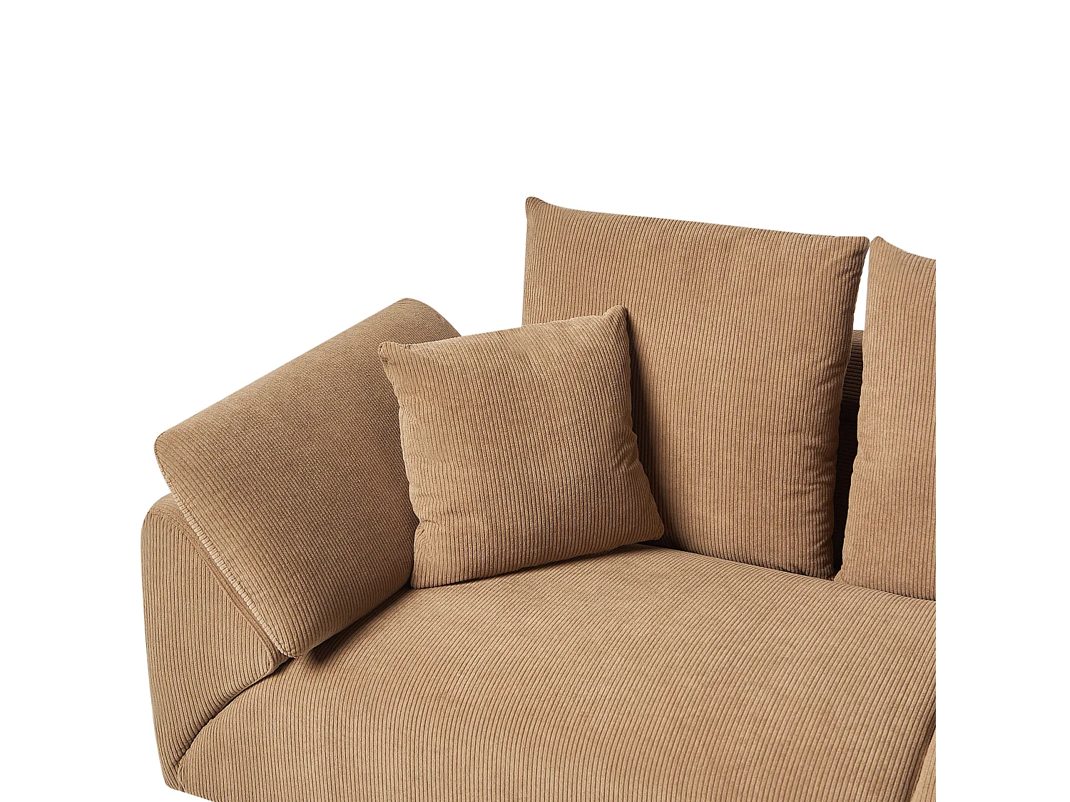 Canapé d'Angle à droite Moderne en Velours Côtelé Pieds en Métal Marron Lunner