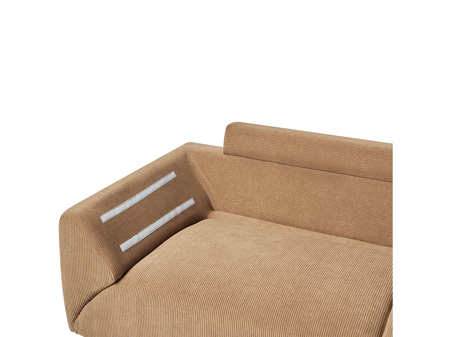 Canapé d'Angle à droite Moderne en Velours Côtelé Pieds en Métal Marron Lunner