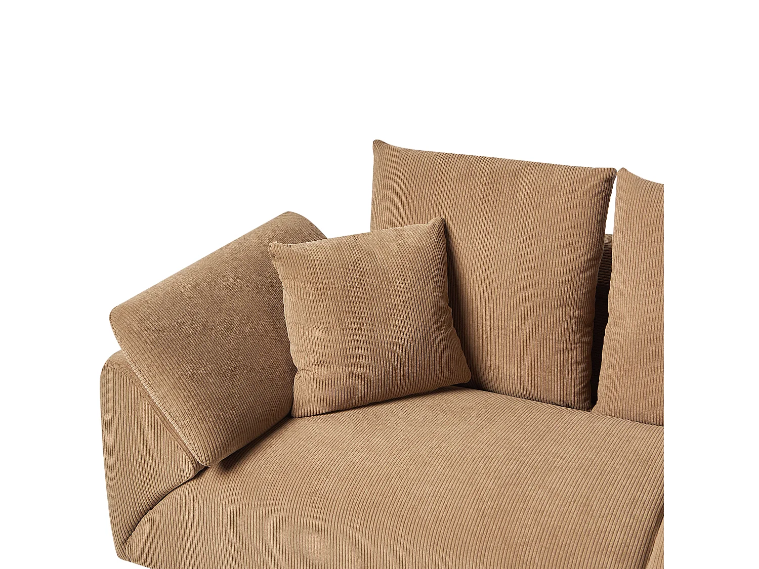 Narożnik LUNNER Sztruks Brązowy dla 4 osób Lewostronny