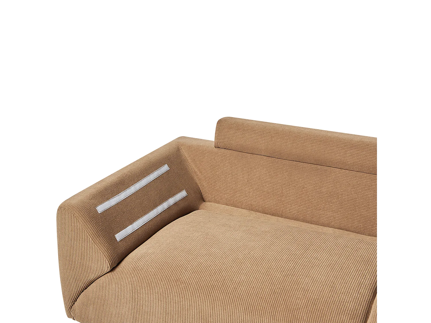 Narożnik LUNNER Sztruks Brązowy dla 4 osób Lewostronny