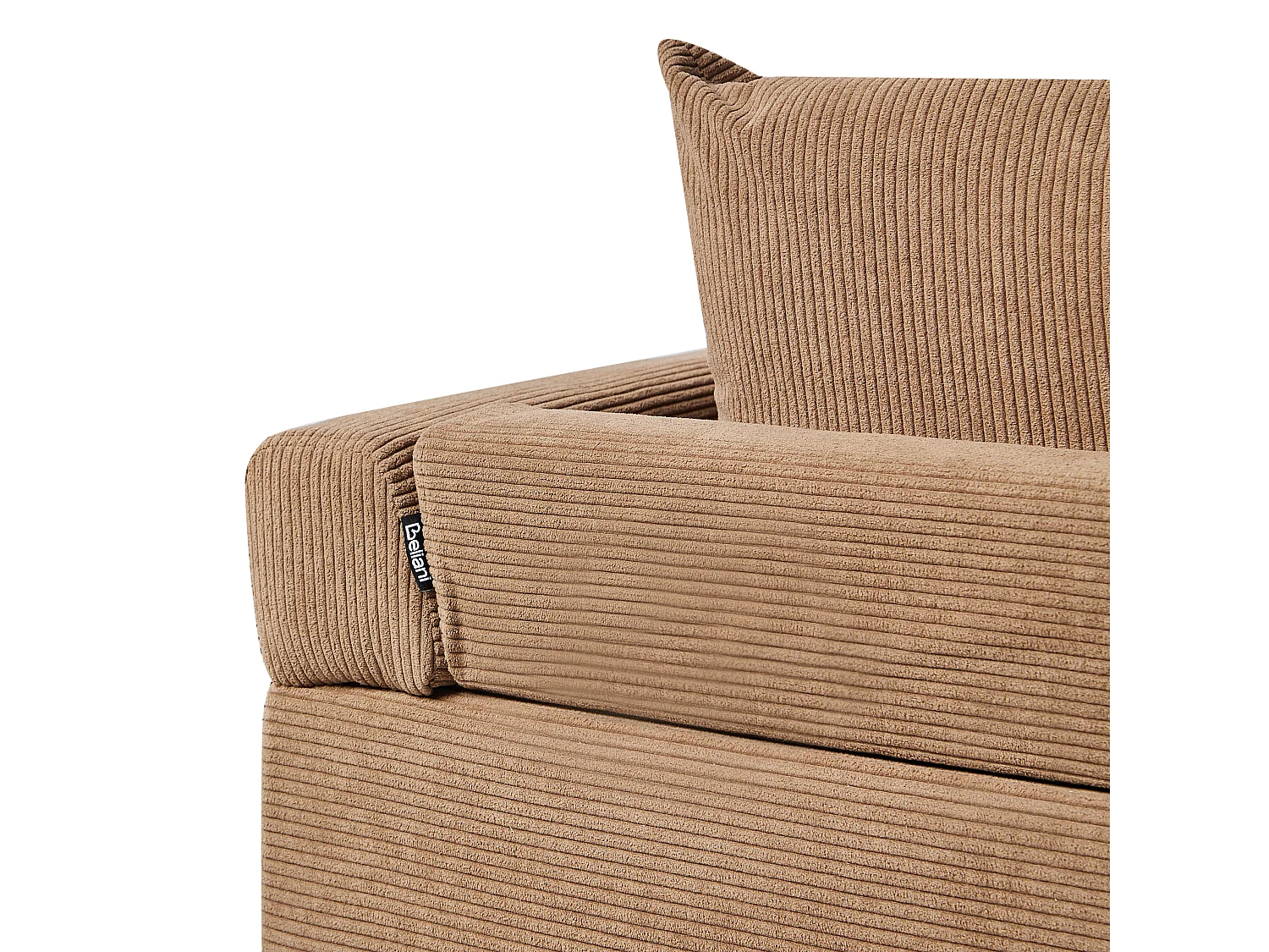 Narożnik LUNNER Sztruks Brązowy dla 4 osób Lewostronny