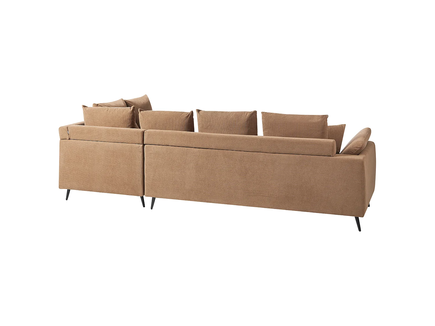 Ecksofa LUNNER Cord Braun 4-Sitzer linksseitig