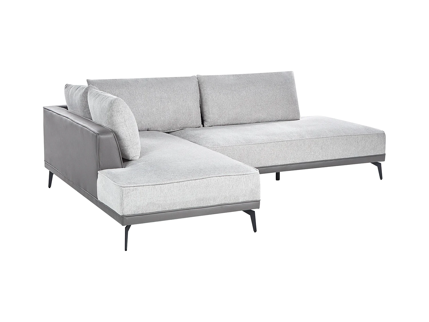 Ecksofa MYKEN Stoff Hellgrau 3-Sitzer rechtsseitig