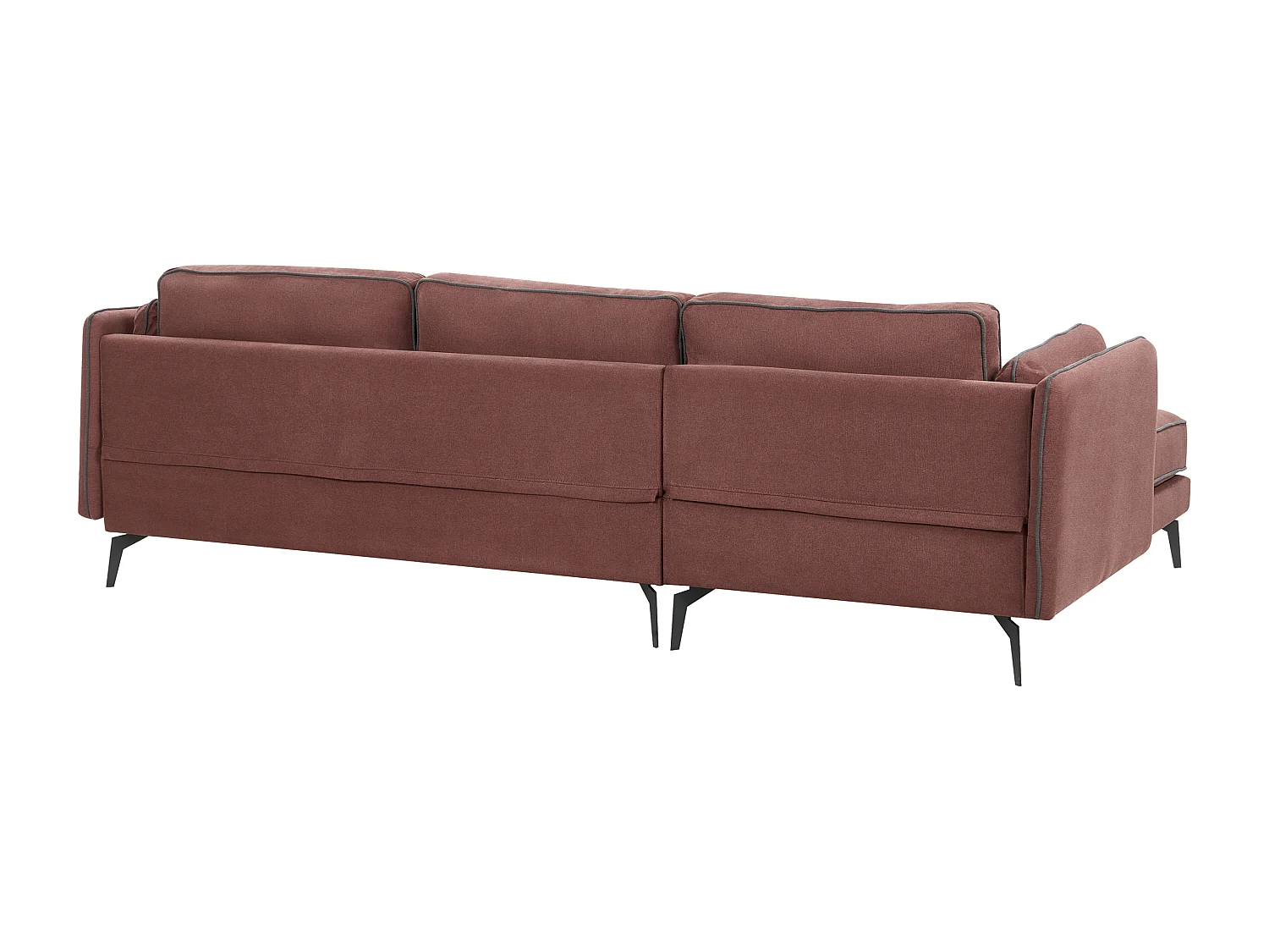 Canapé d'Angle à gauche Moderne en Tissu Polyester Rembourré avec Coussins Bordeaux Altan