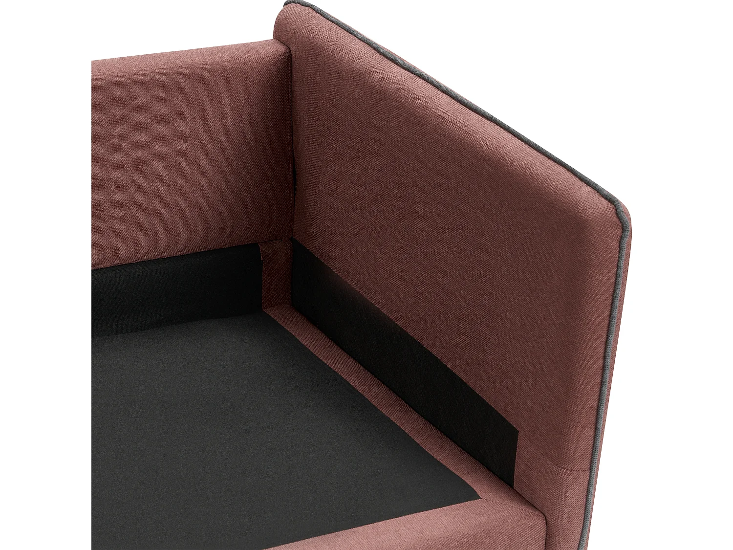 Canapé d'Angle à gauche Moderne en Tissu Polyester Rembourré avec Coussins Bordeaux Altan