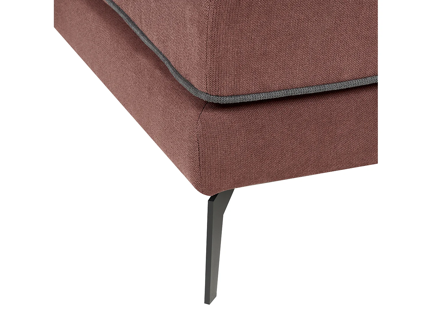Canapé d'Angle à gauche Moderne en Tissu Polyester Rembourré avec Coussins Bordeaux Altan