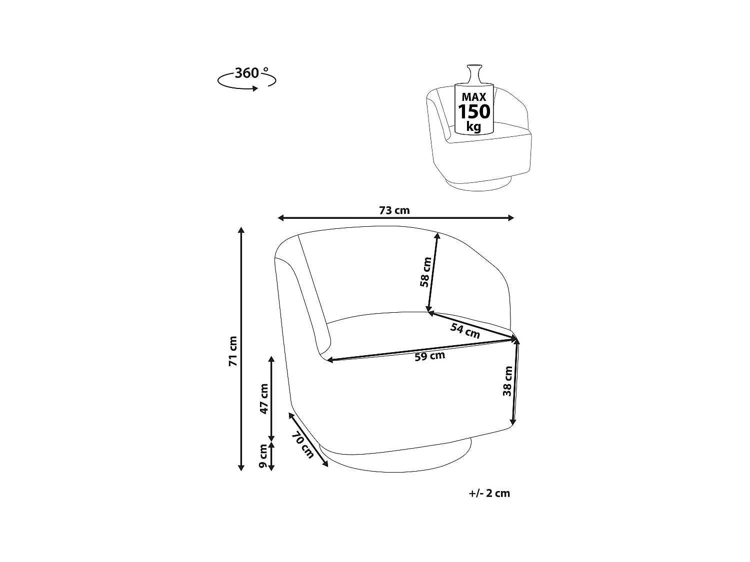 Sessel LAVIK Stoff Braun