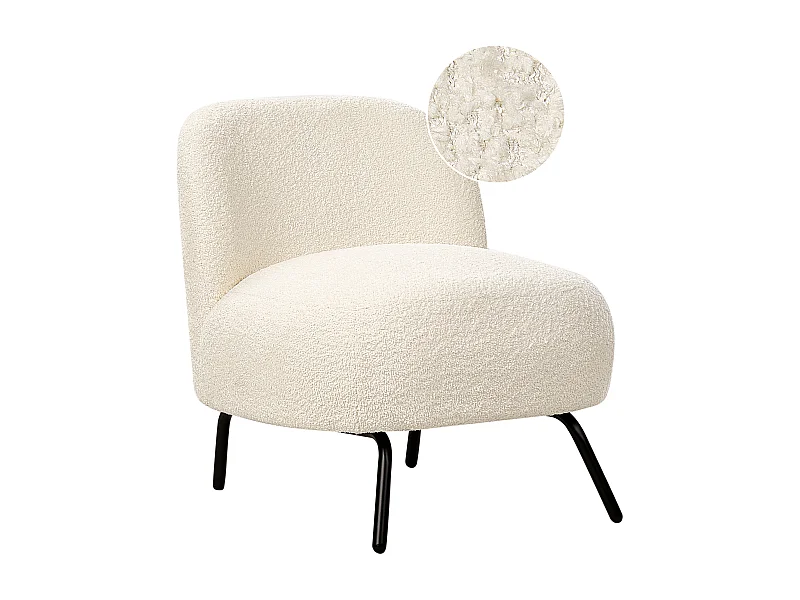 Fauteuil KUMLA Bouclé Gebroken wit