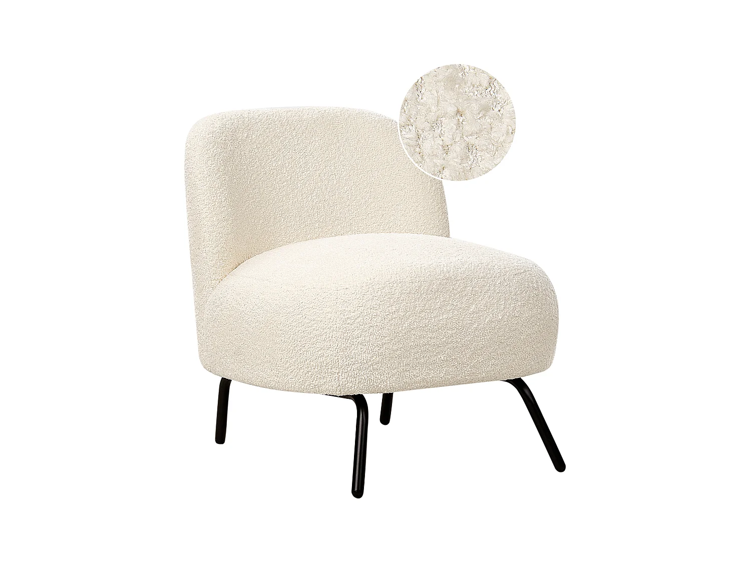 Fauteuil KUMLA Bouclé Blanc cassé