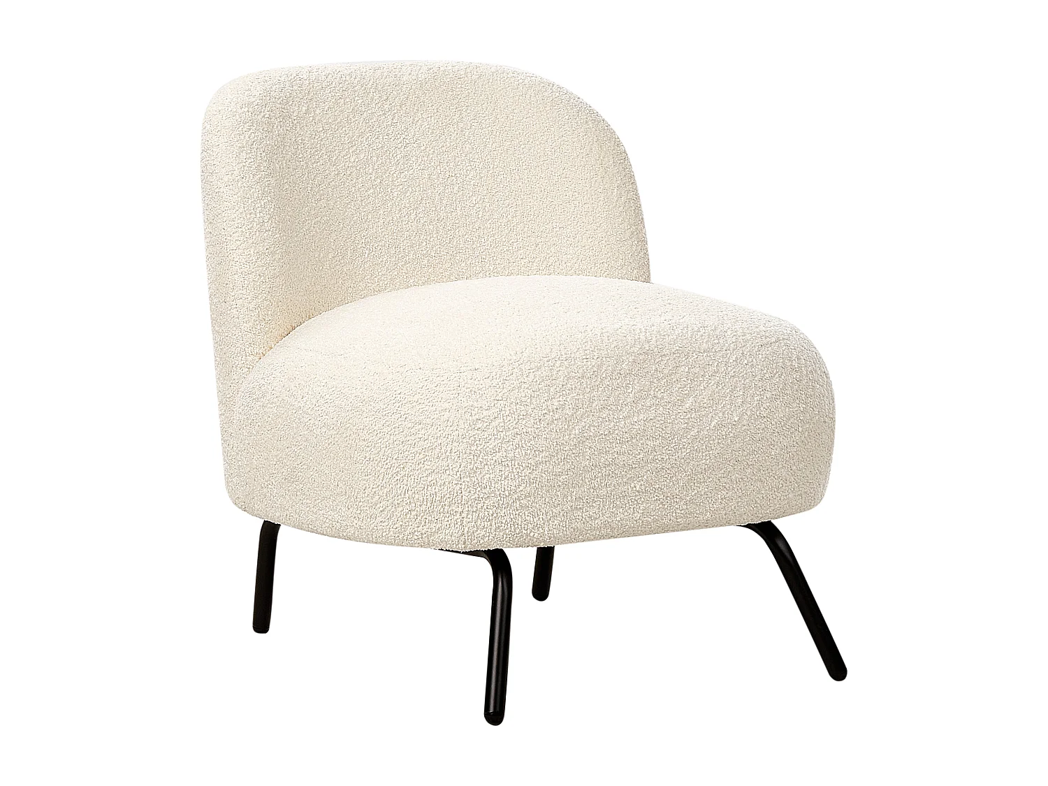 Sessel KUMLA Bouclé Cremeweiss