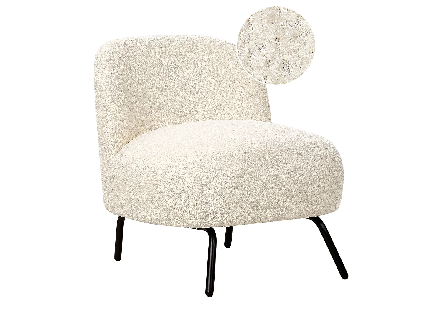 Fauteuil KUMLA Bouclé Blanc cassé