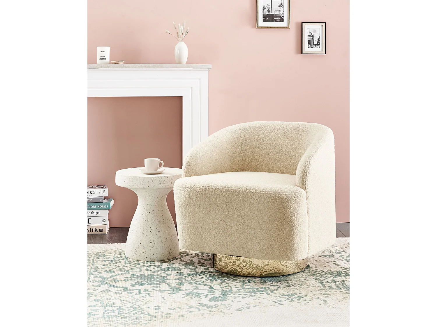 Fauteuil LAVIK Bouclé Beige