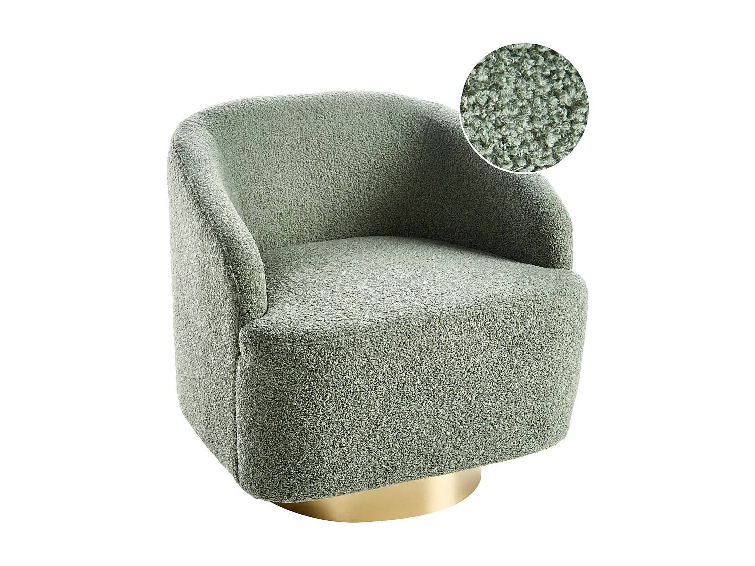 Fauteuil LAVIK Bouclé Lichtgroen