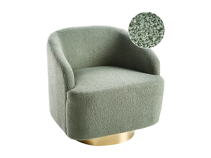 Fauteuil LAVIK Bouclé Vert clair