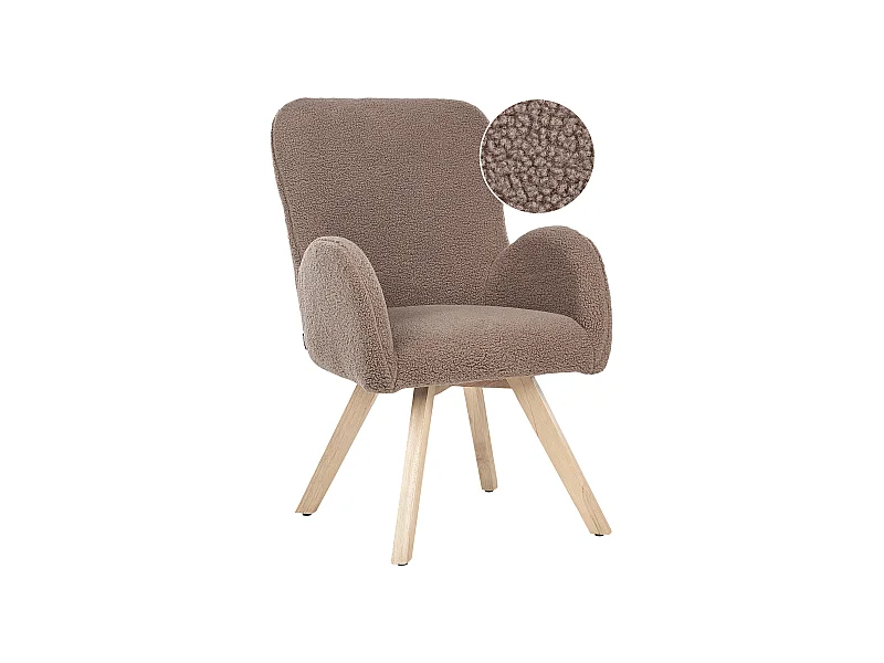 Fauteuil BJARN Bouclé Marron