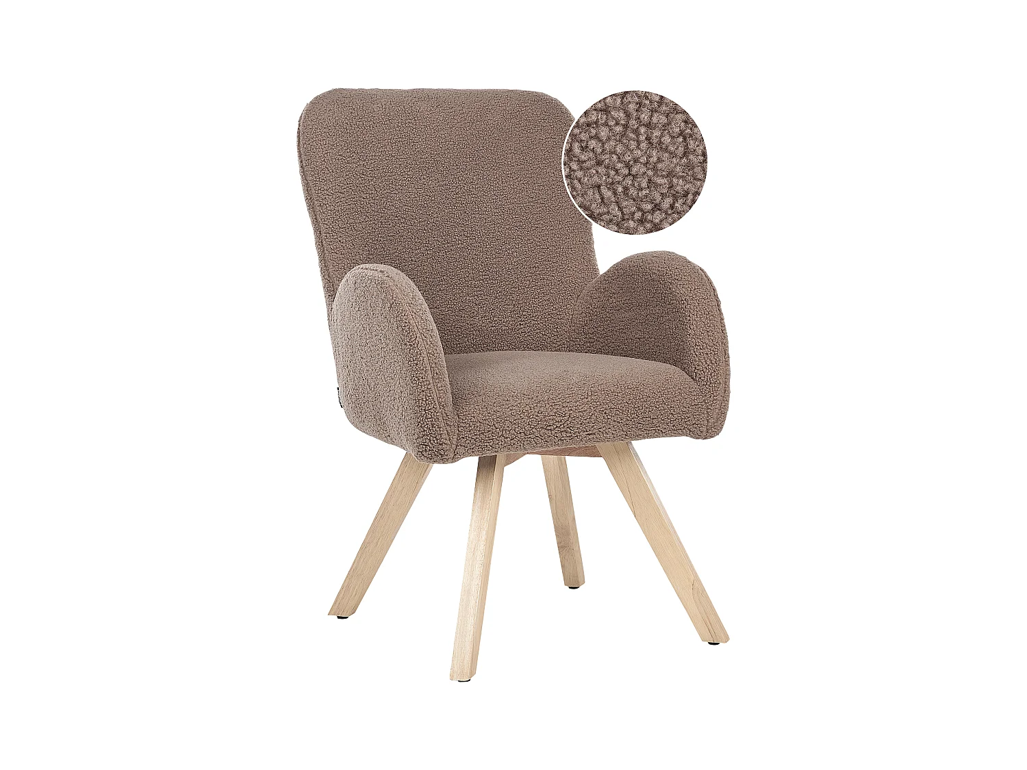 Poltrona BJARN Bouclé Marrone