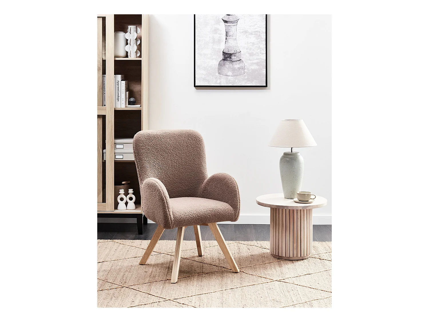 Poltrona BJARN Bouclé Marrone