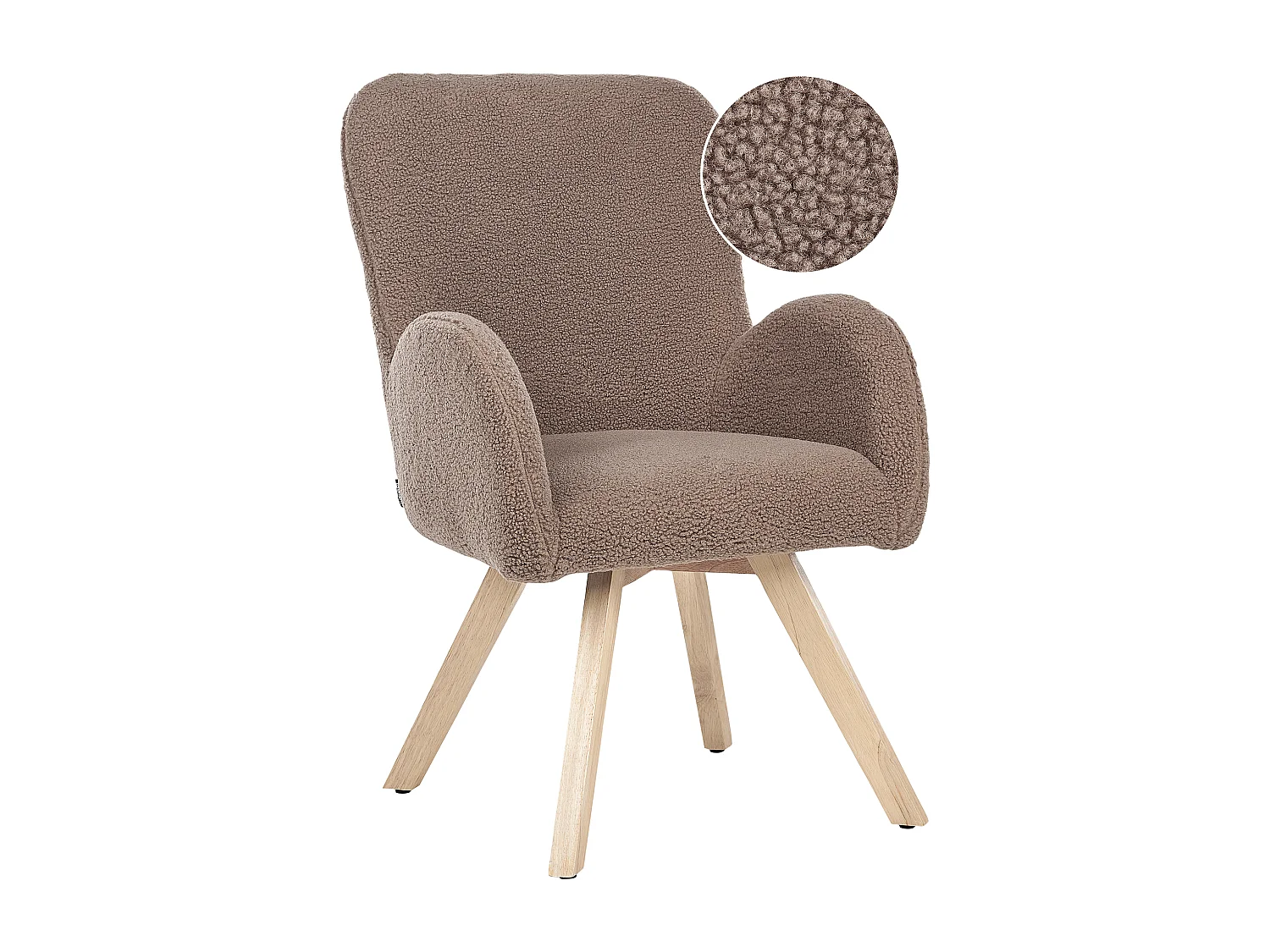 Fauteuil BJARN Bouclé Marron