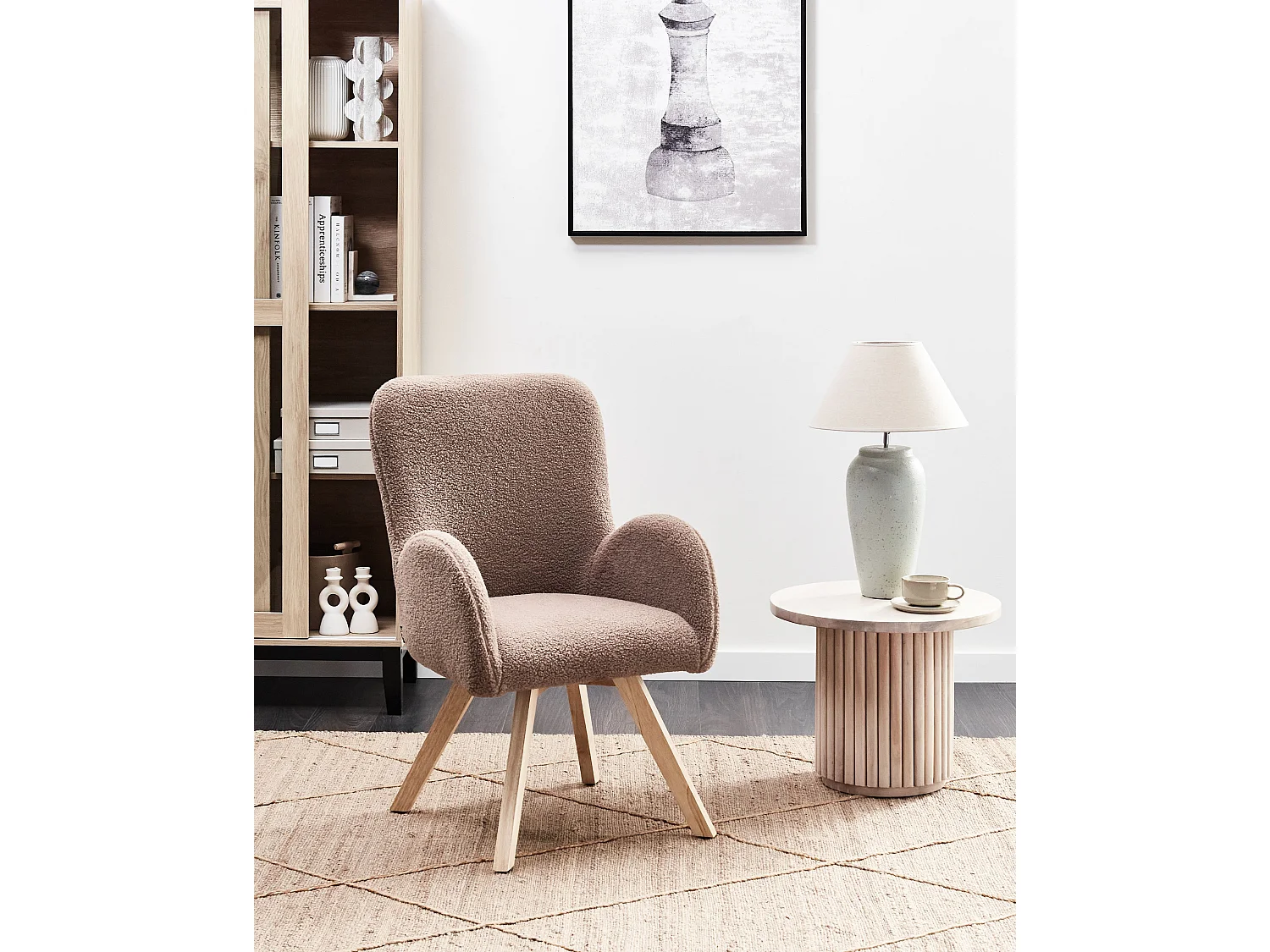 Fauteuil BJARN Bouclé Marron