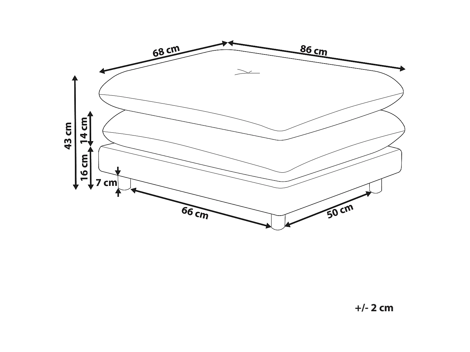 Ottomane HEDEN Stoff Grau