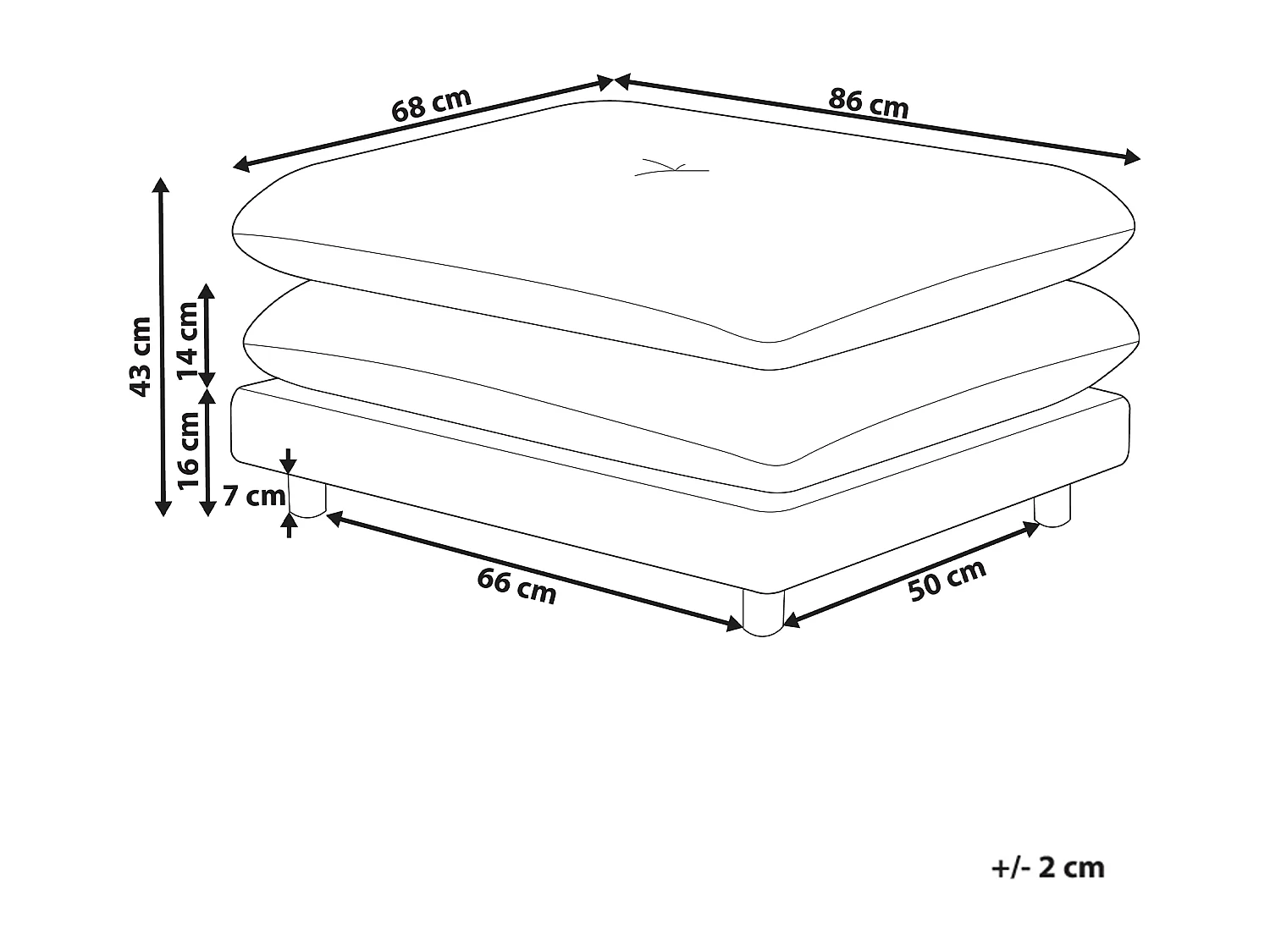 Ottomane HEDEN Stoff Grau