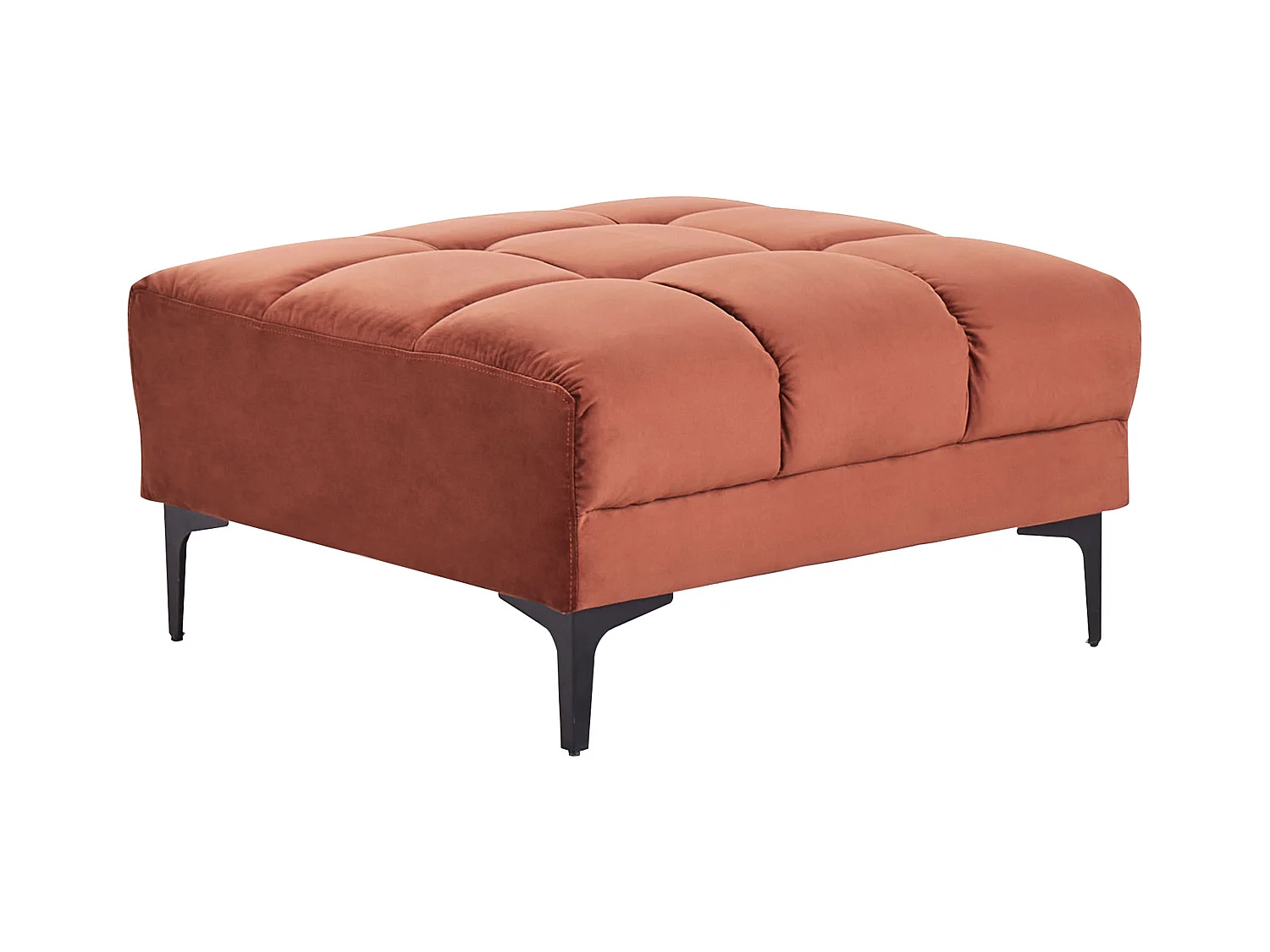 Ottomane ALNES Samtstoff Hellrot