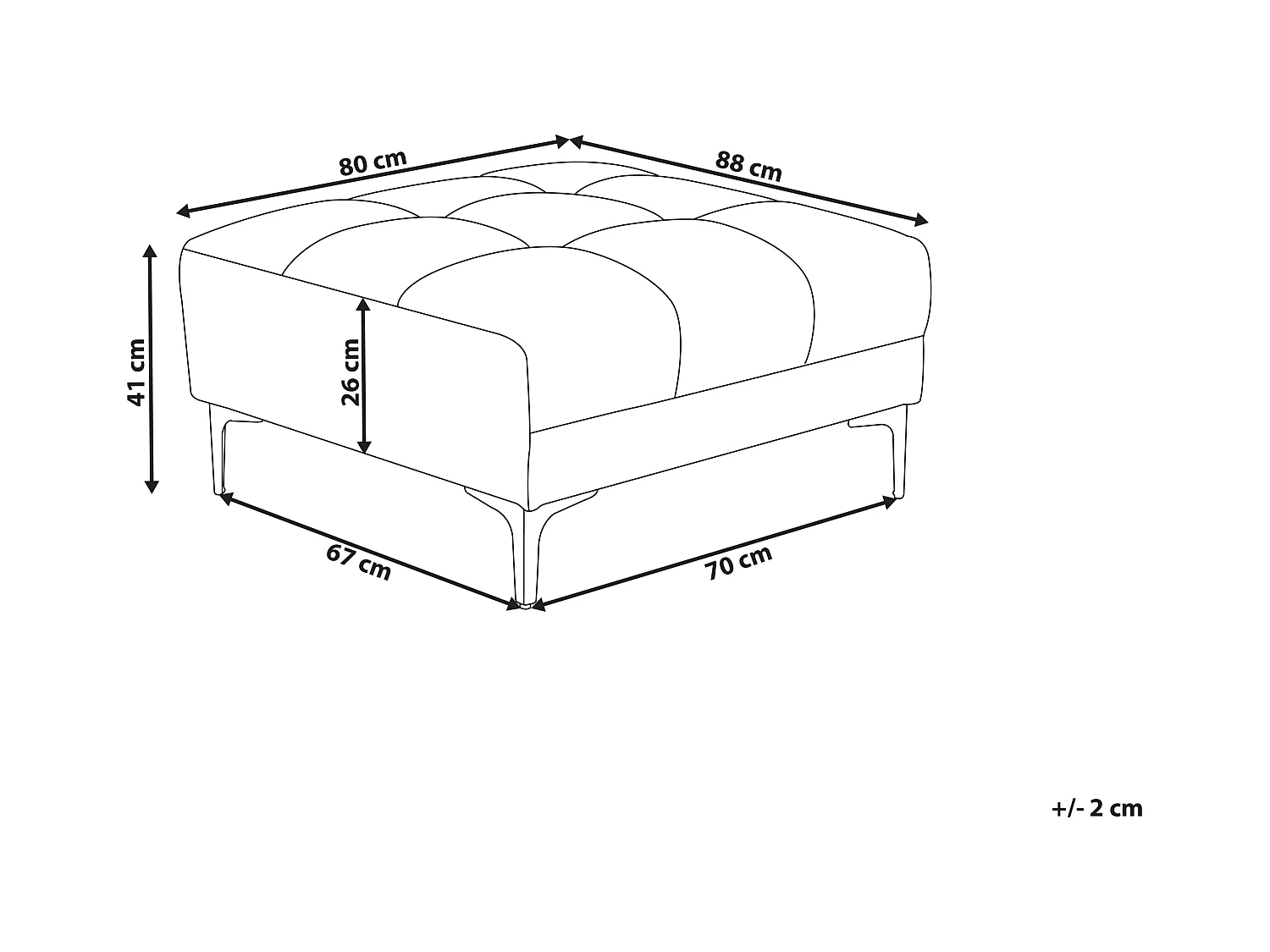 Ottomaan ALNES Fluweel Lichtrood