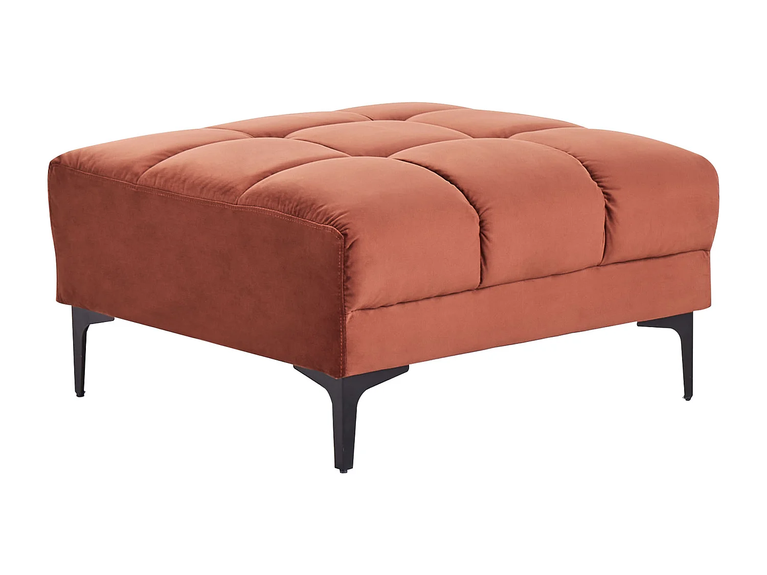 Ottoman ALNES Velours Rouge clair