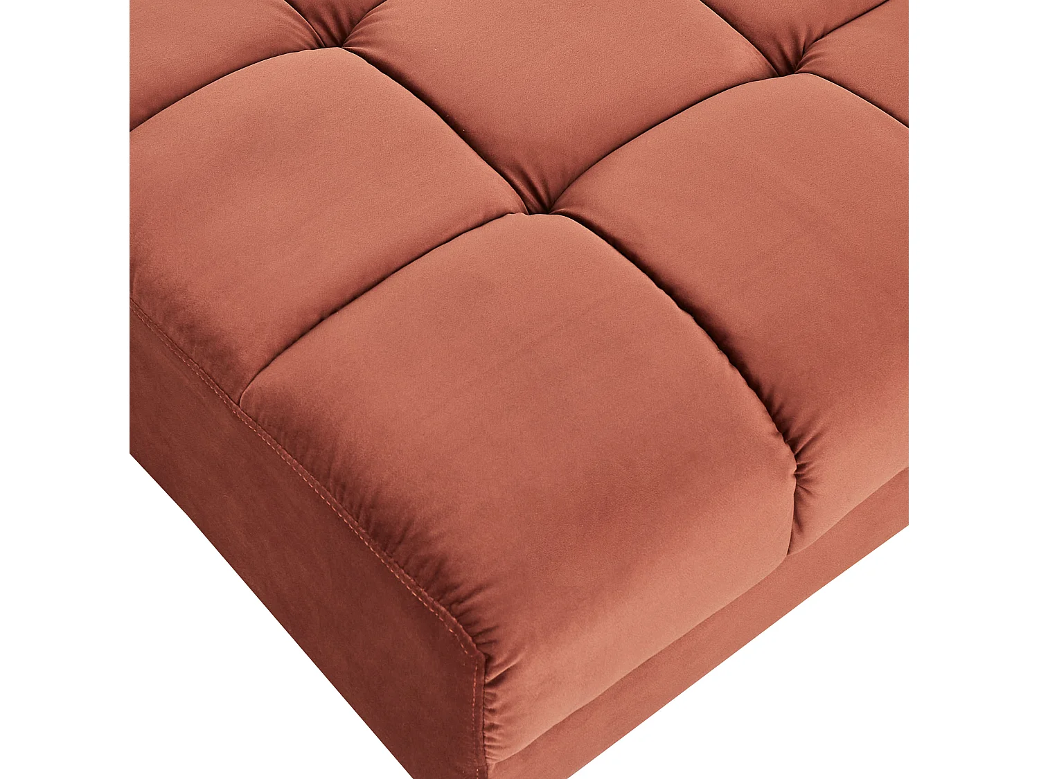 Ottoman ALNES Velours Rouge clair