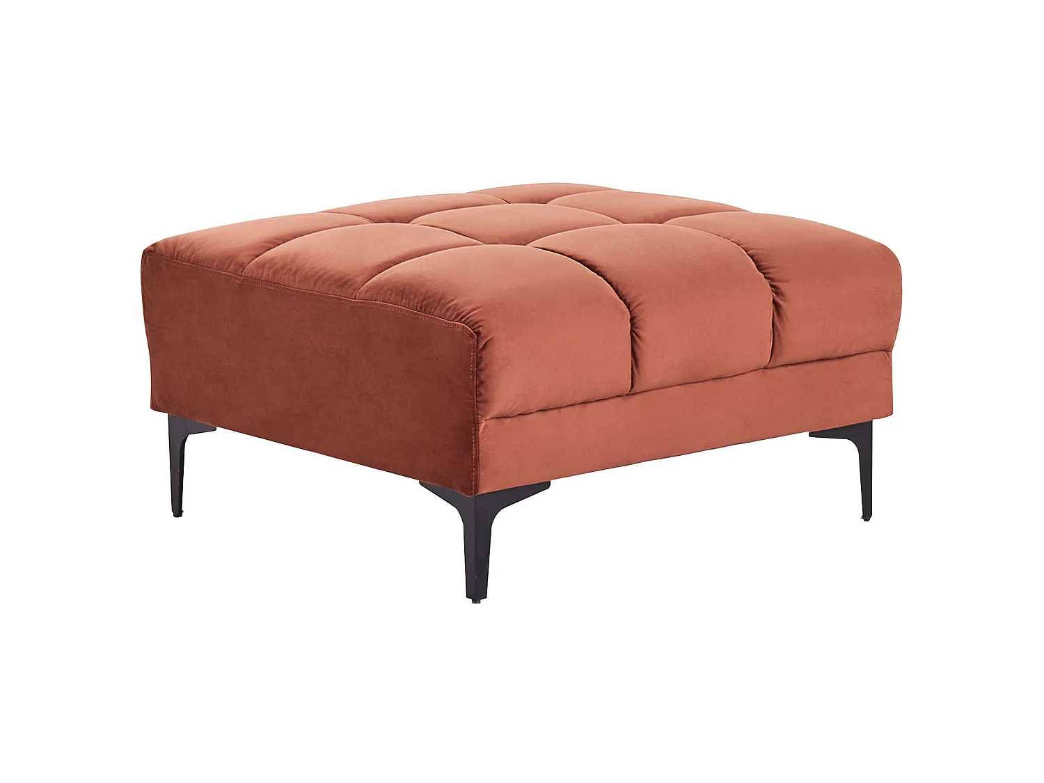 Ottoman ALNES Velours Rouge clair